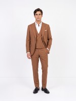 Fato liso slim fit com colete