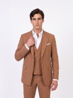 Fato liso slim fit com colete