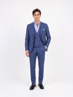 Fato liso slim fit com colete