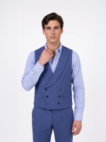 Fato liso slim fit com colete