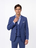 Fato liso slim fit com colete