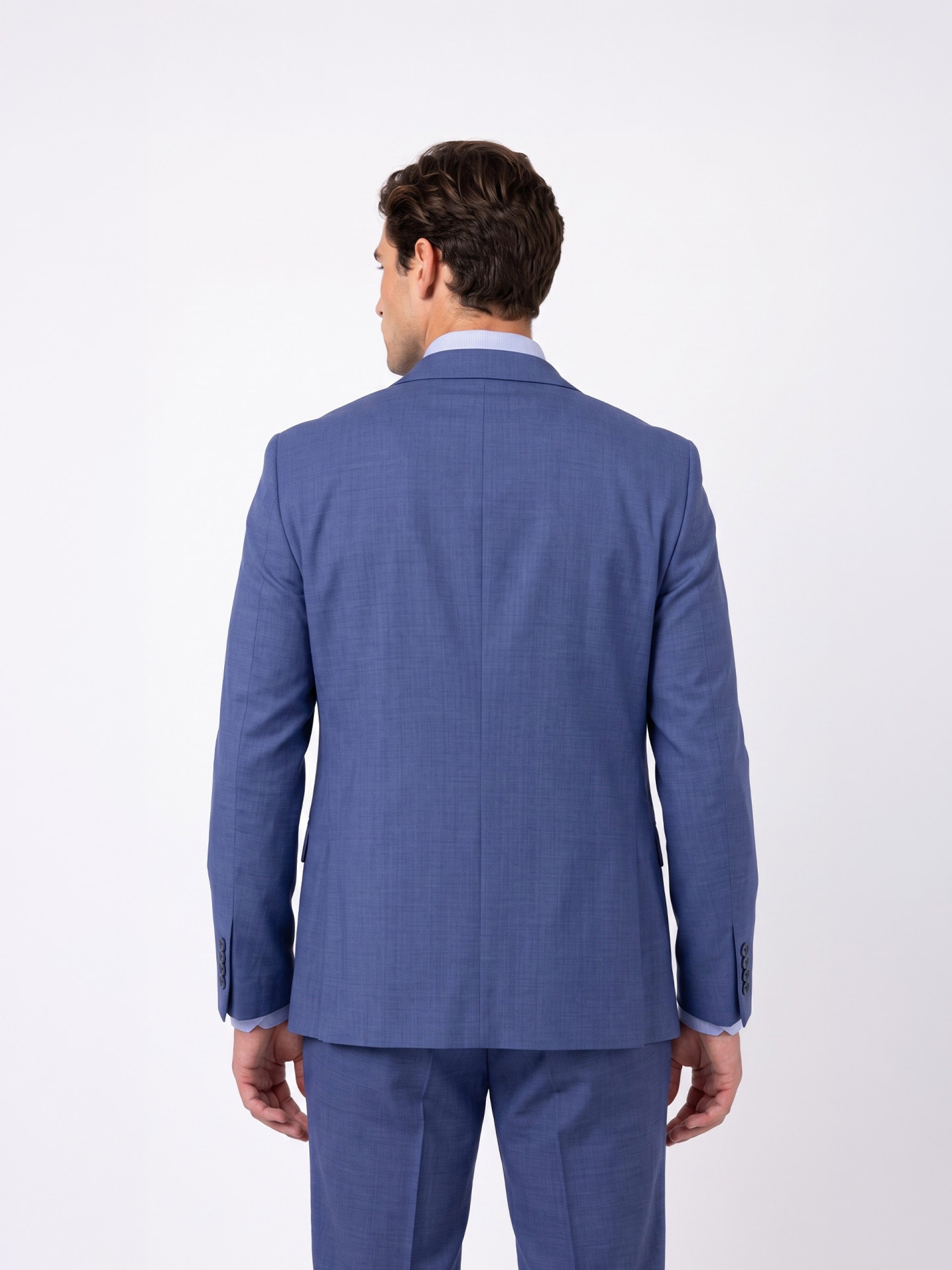 Fato liso slim fit com colete
