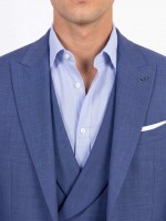Fato liso slim fit com colete