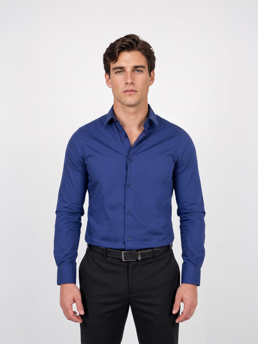 Camisa cl�ssica lisa slim fit