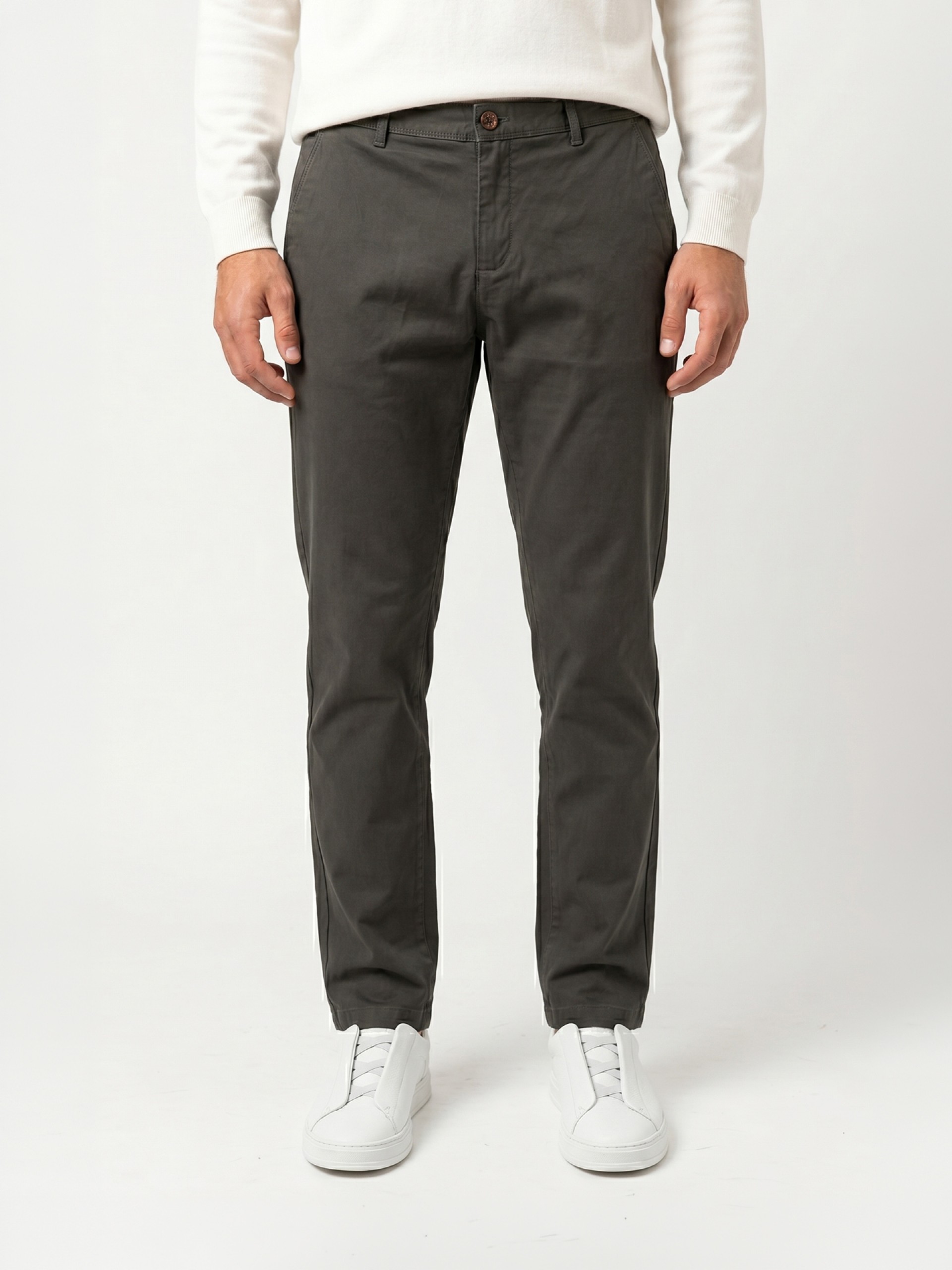 Stretch cotton chino trousers