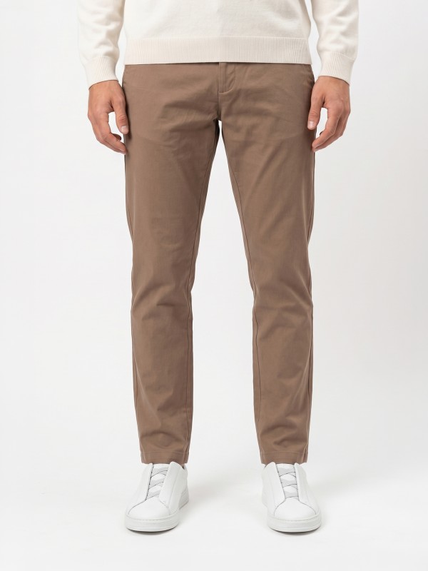 Stretch cotton chino trousers