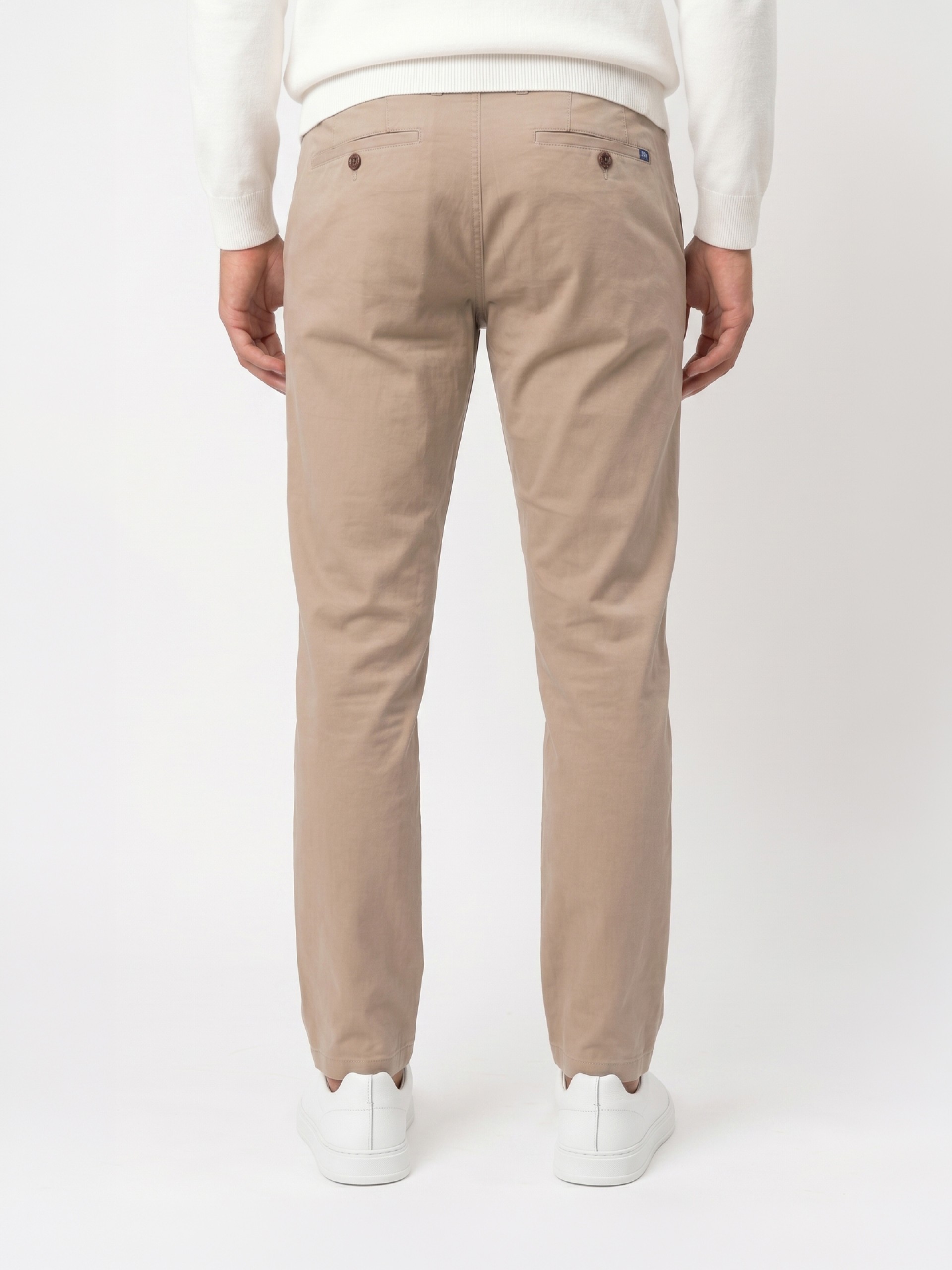 Stretch cotton chino trousers