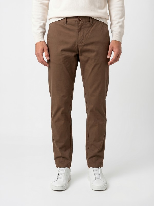 Stretch cotton chino trousers
