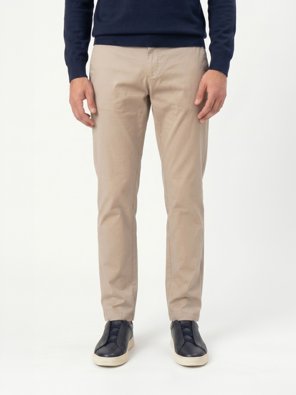 Stretch cotton chino trousers