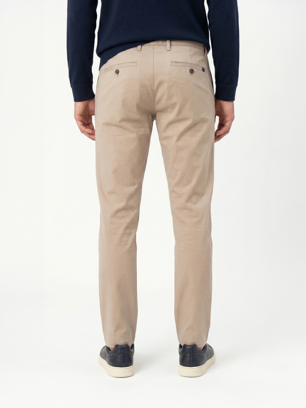 Stretch cotton chino trousers