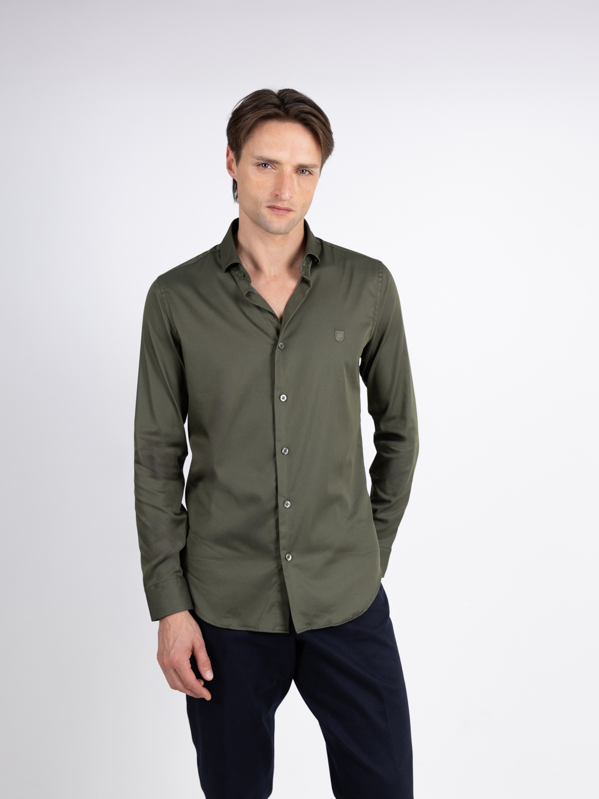 Camisa lisa Skinny Fit