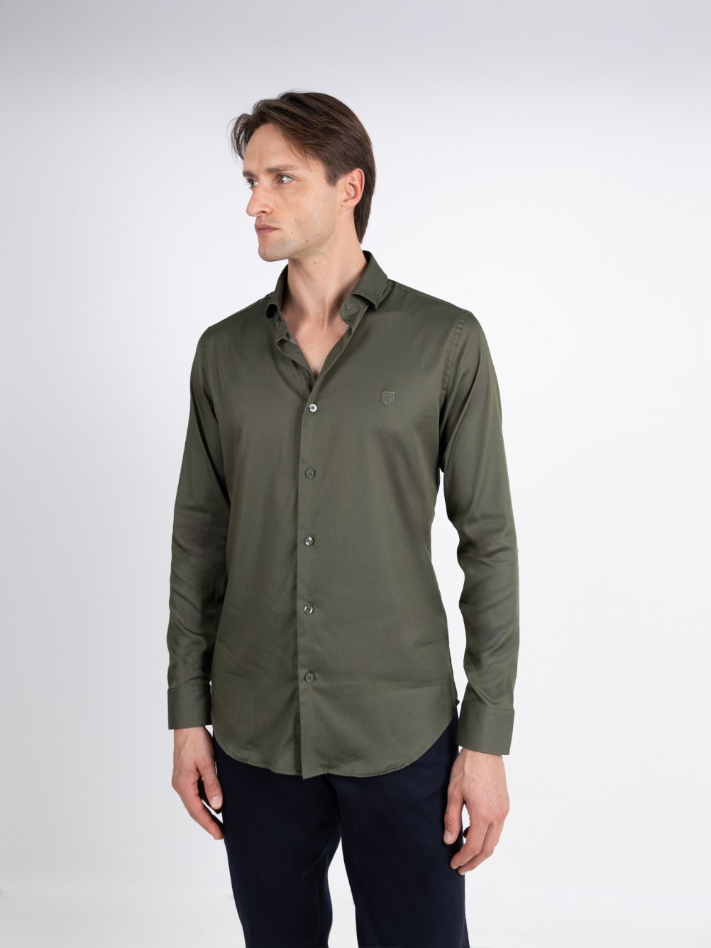 Camisa lisa Skinny Fit