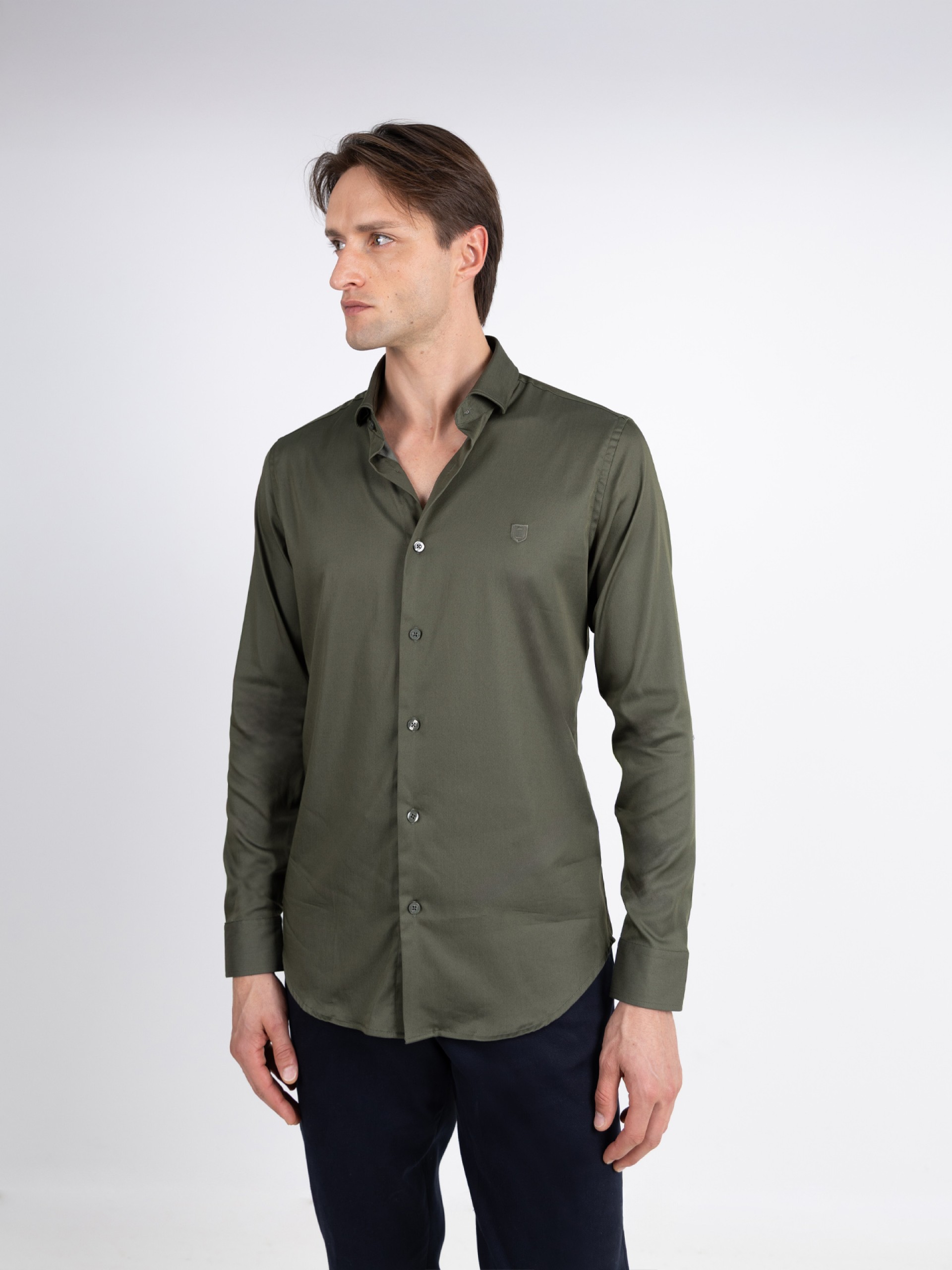 Camisa lisa Skinny Fit