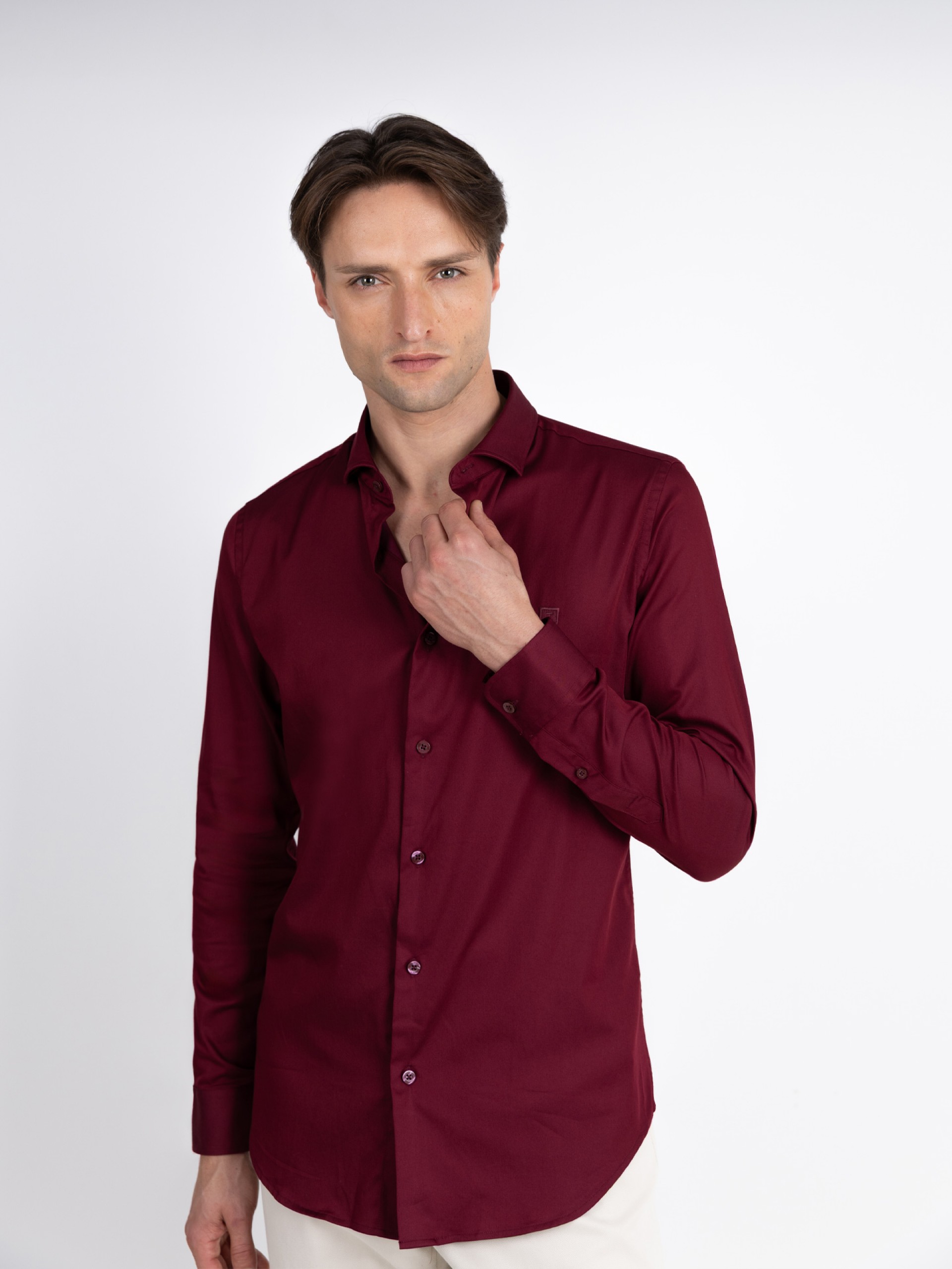 Camisa lisa Skinny Fit