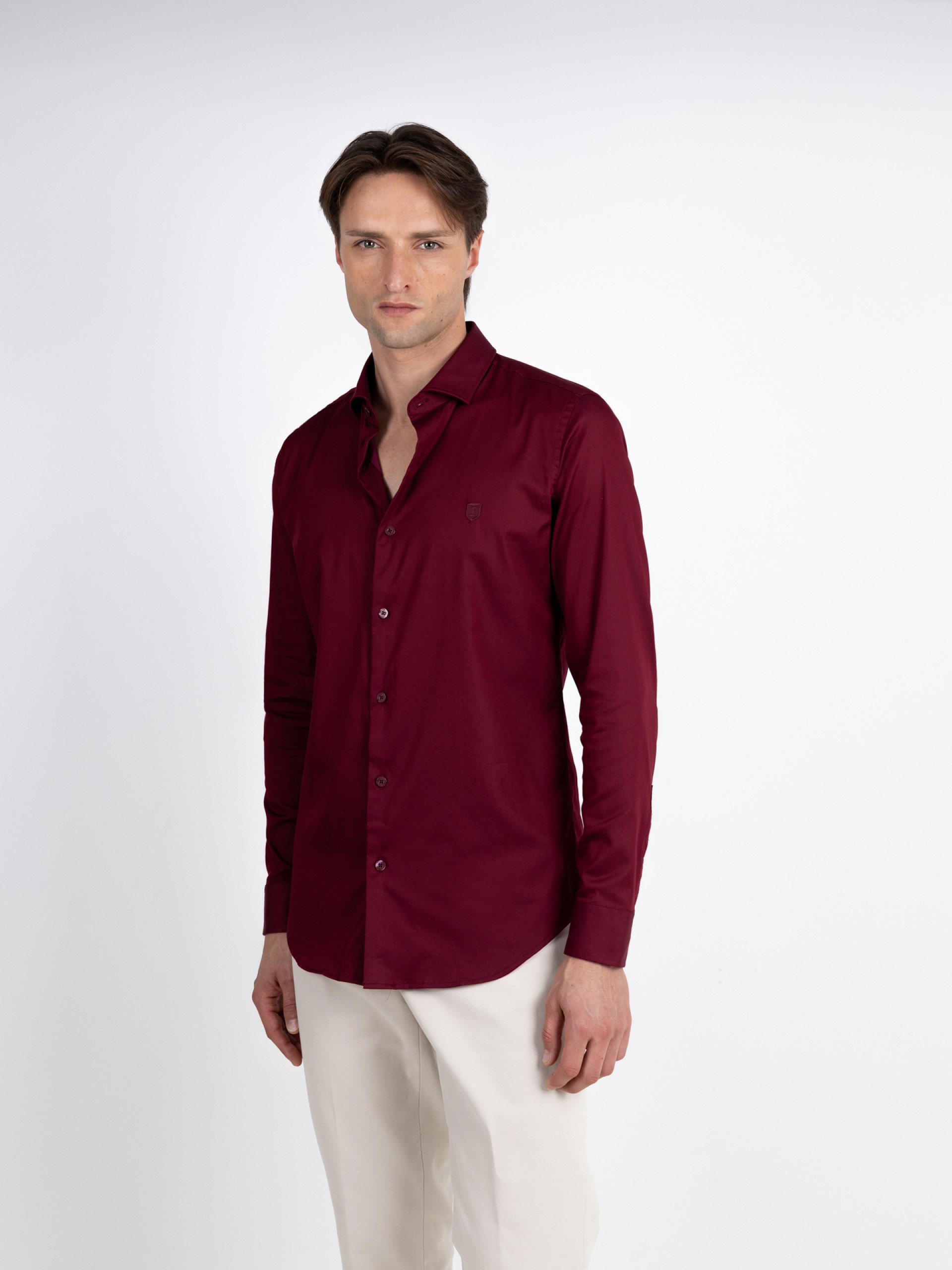 Camisa lisa Skinny Fit