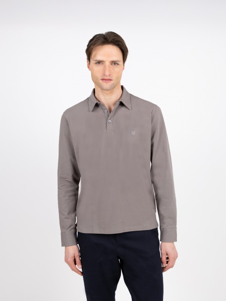 Long-sleeve polo shirt
