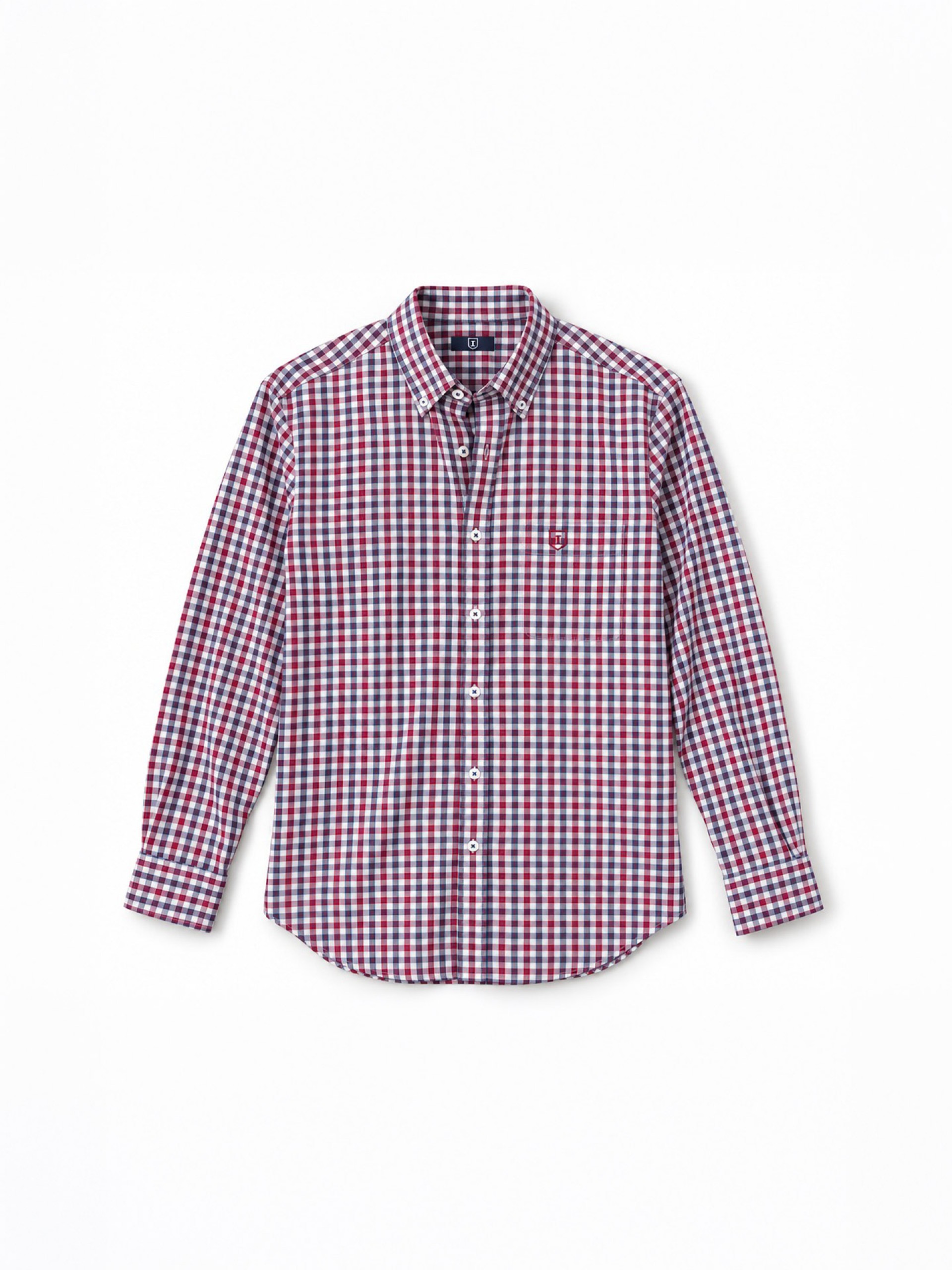 Camisa de algodão com padrão xadrez