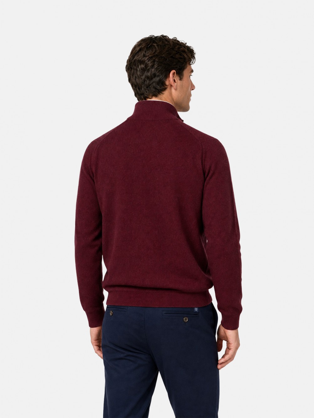 Camisola de malha meio fecho 100% algod�o