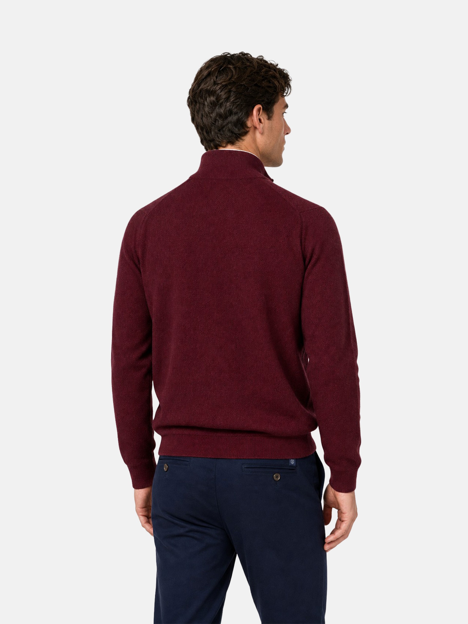 Knit sweater with half-zip 100% cotton