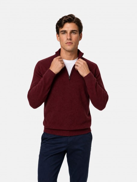 Camisola de malha meio fecho 100% algod�o