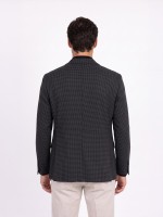 Micro-pattern blazer with wool