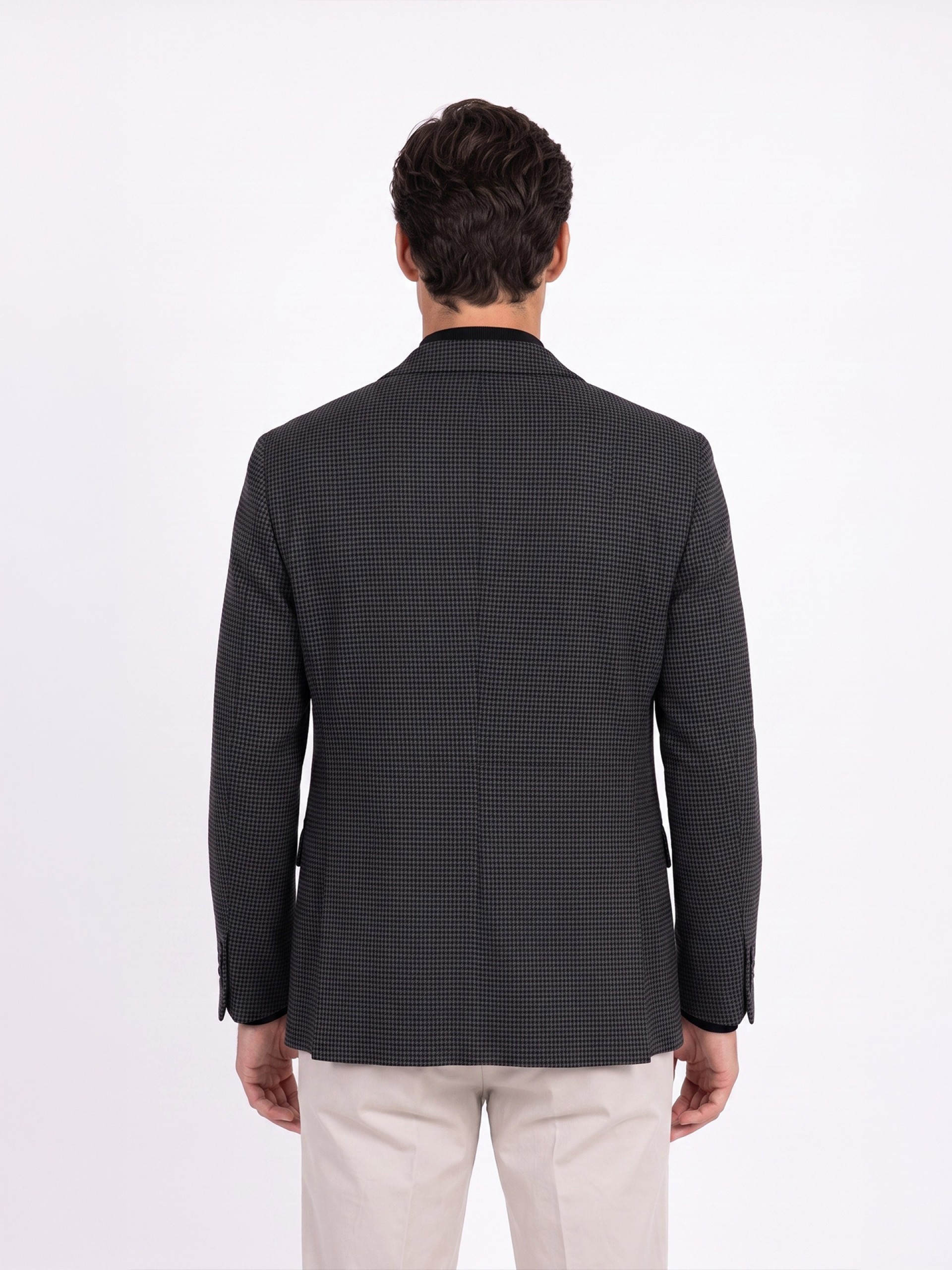 Blazer de micro padrão com lã