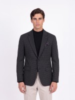 Micro-pattern blazer with wool