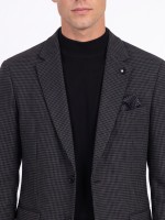 Micro-pattern blazer with wool