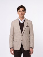 Micro-pattern blazer with wool