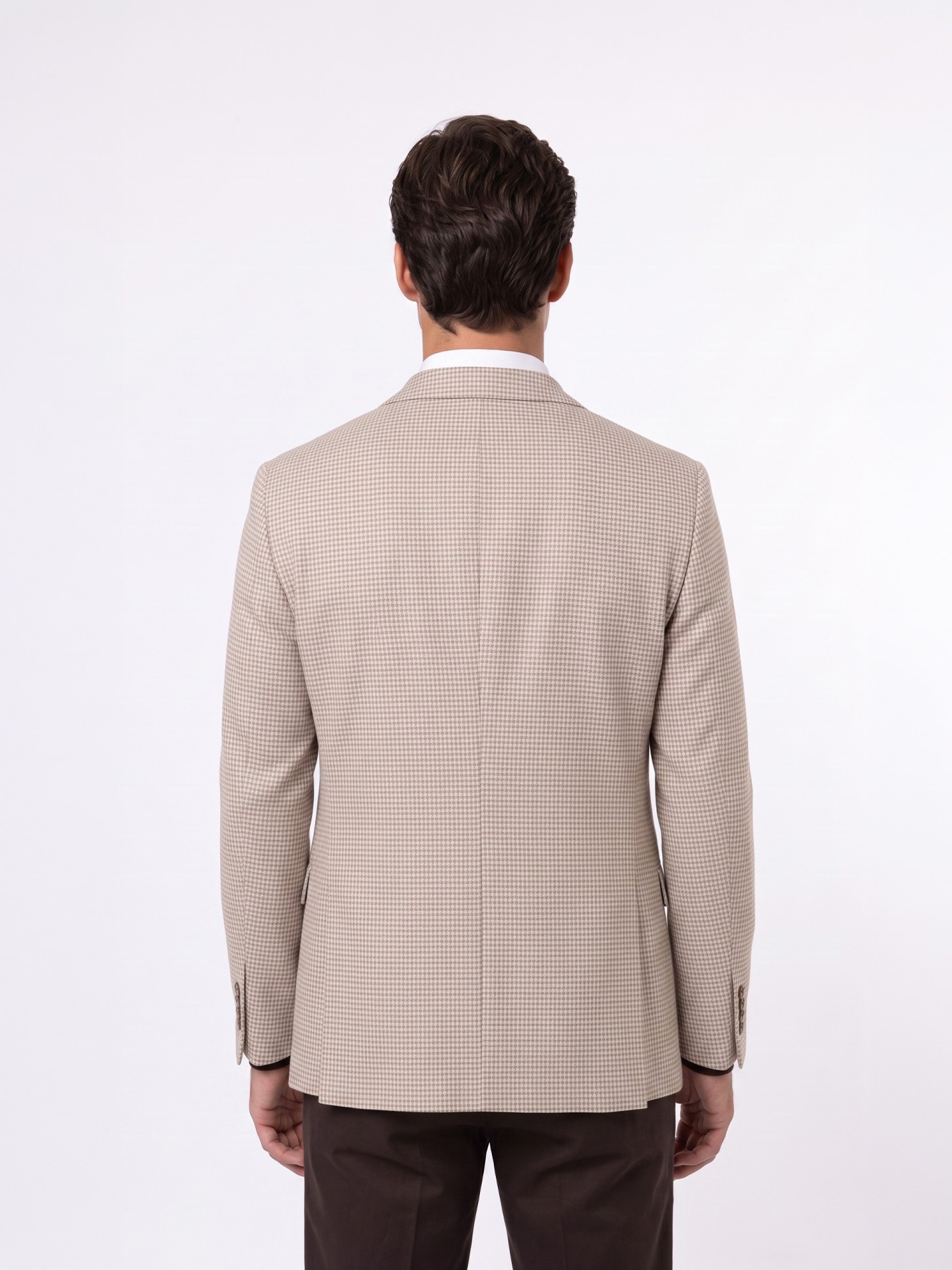Blazer de micro padrão com lã