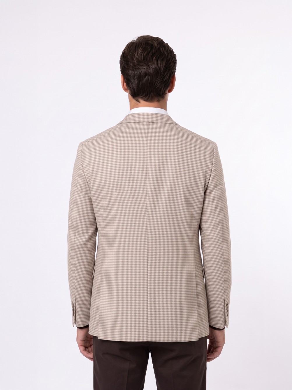 Micro-pattern blazer with wool