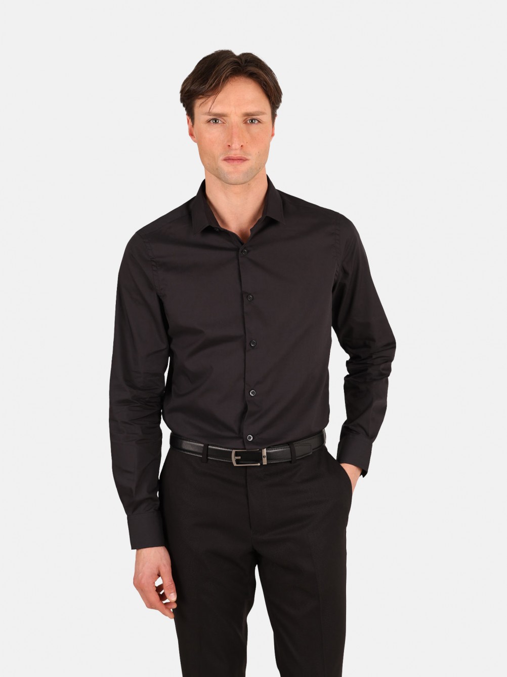 Camisa clássica lisa slim fit