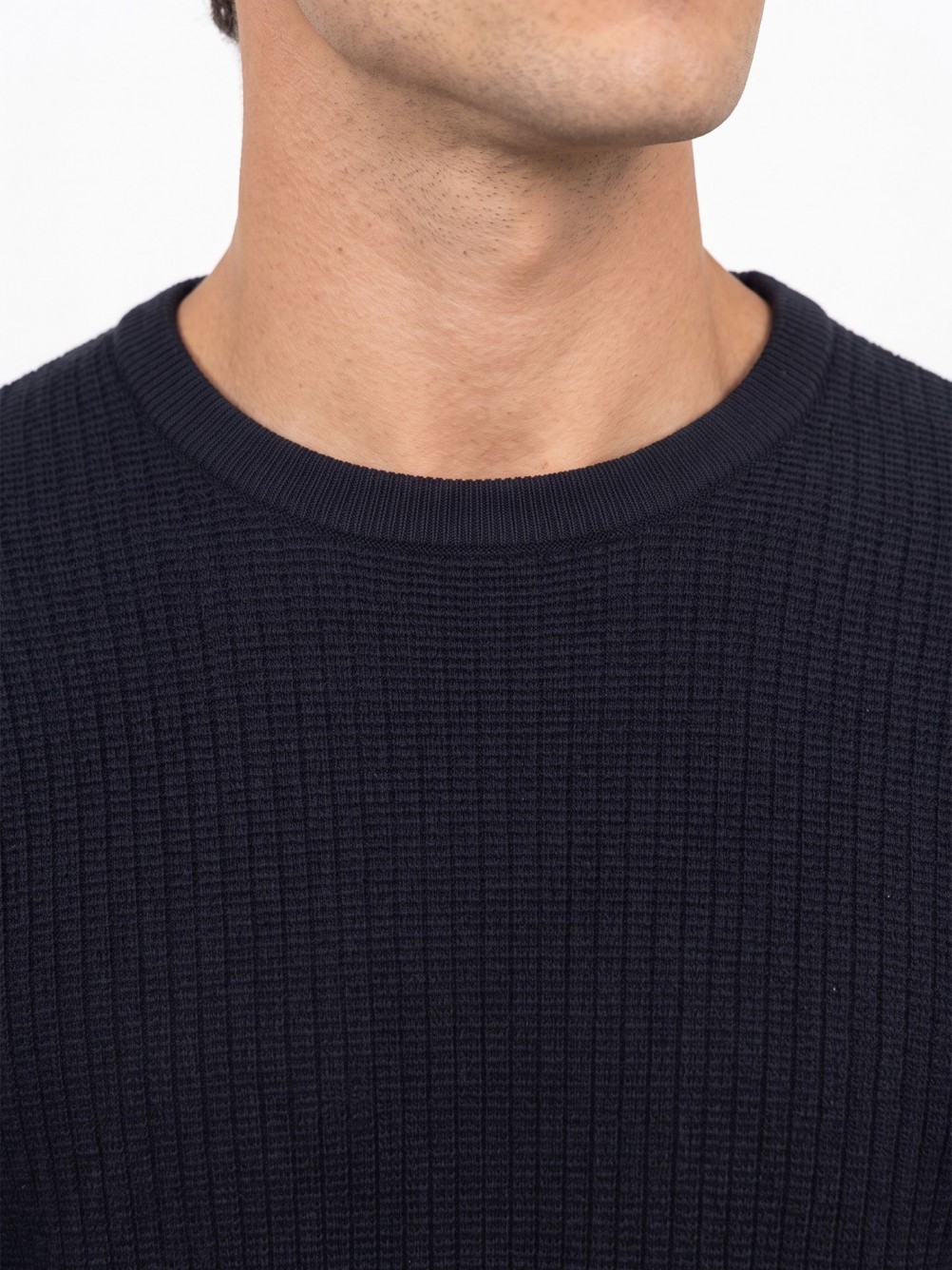 Camisola de malha gola redonda
