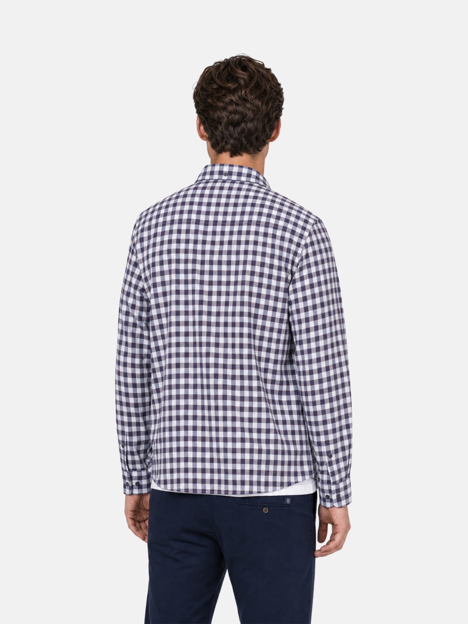 Camisa de algodão padrão xadrez