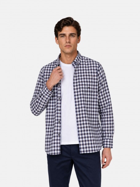 Camisa de algod�o padr�o xadrez