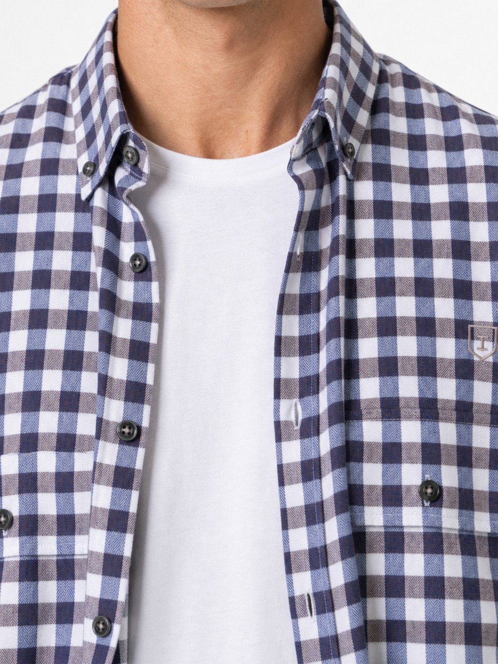 Cotton check pattern shirt