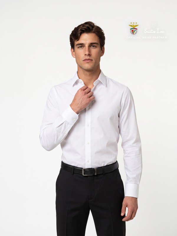 Camisa cl�ssica lisa regular fit