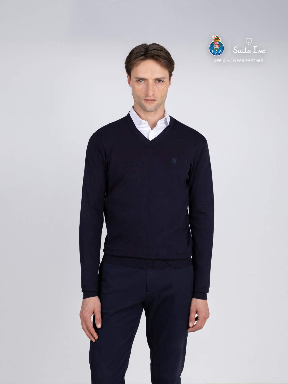 V-neck knit sweater