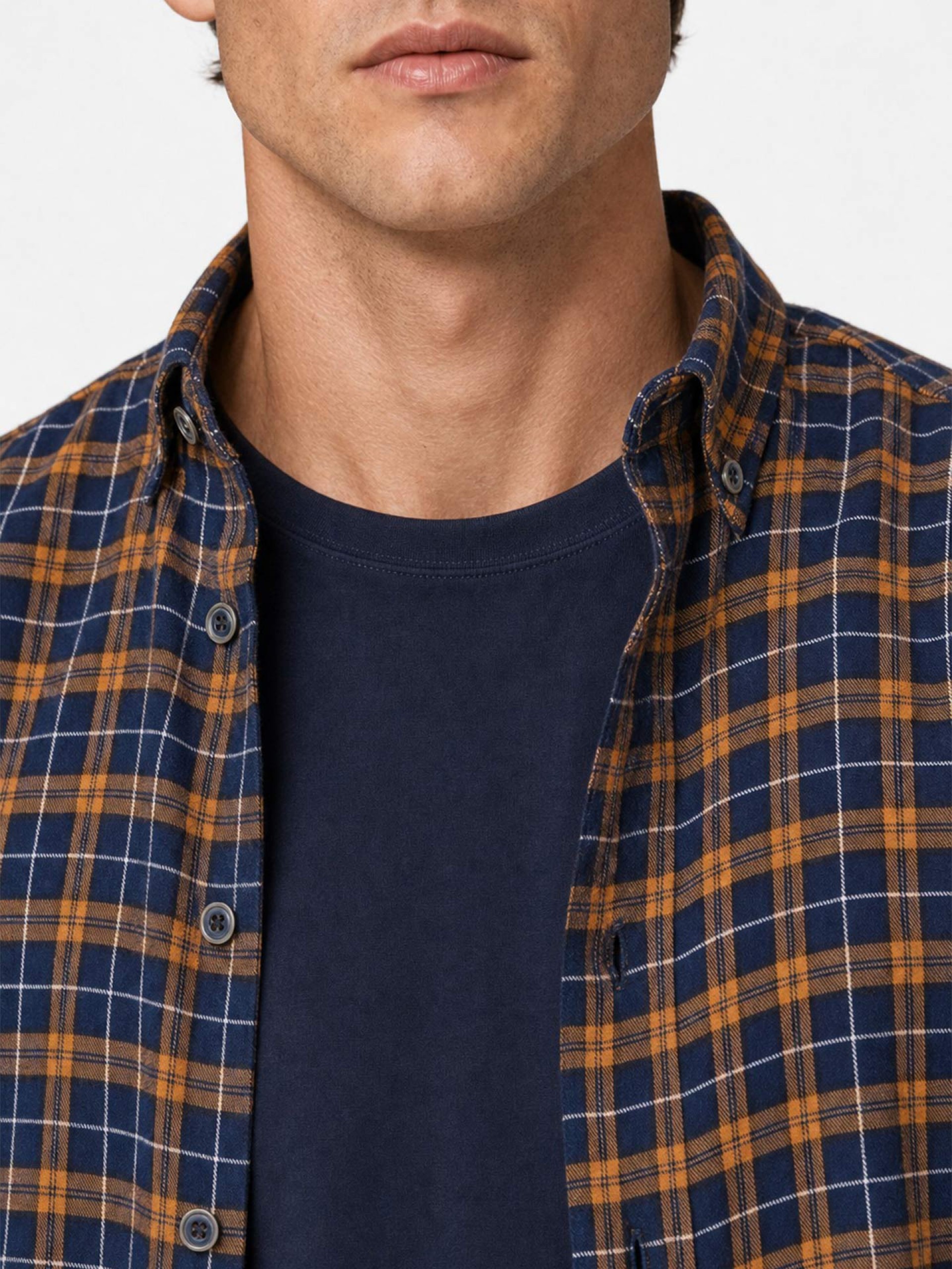 Cotton shirt with a checkered pattern