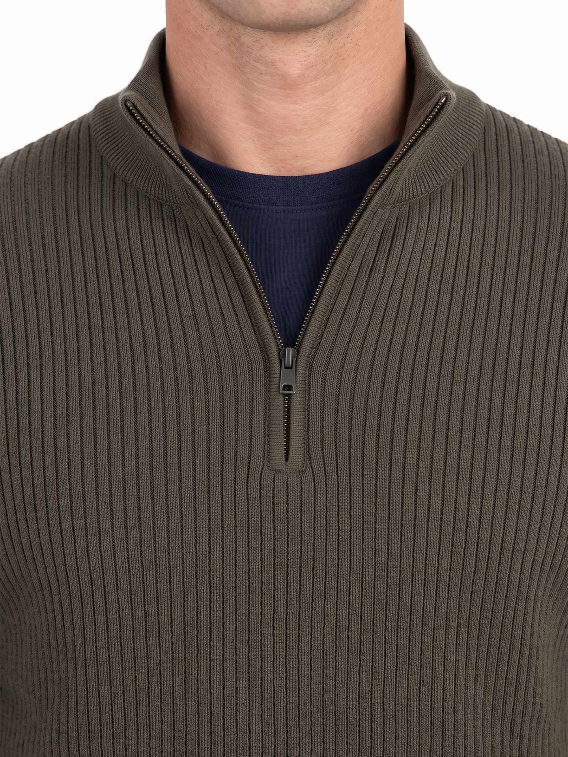 Camisola de malha com meio fecho