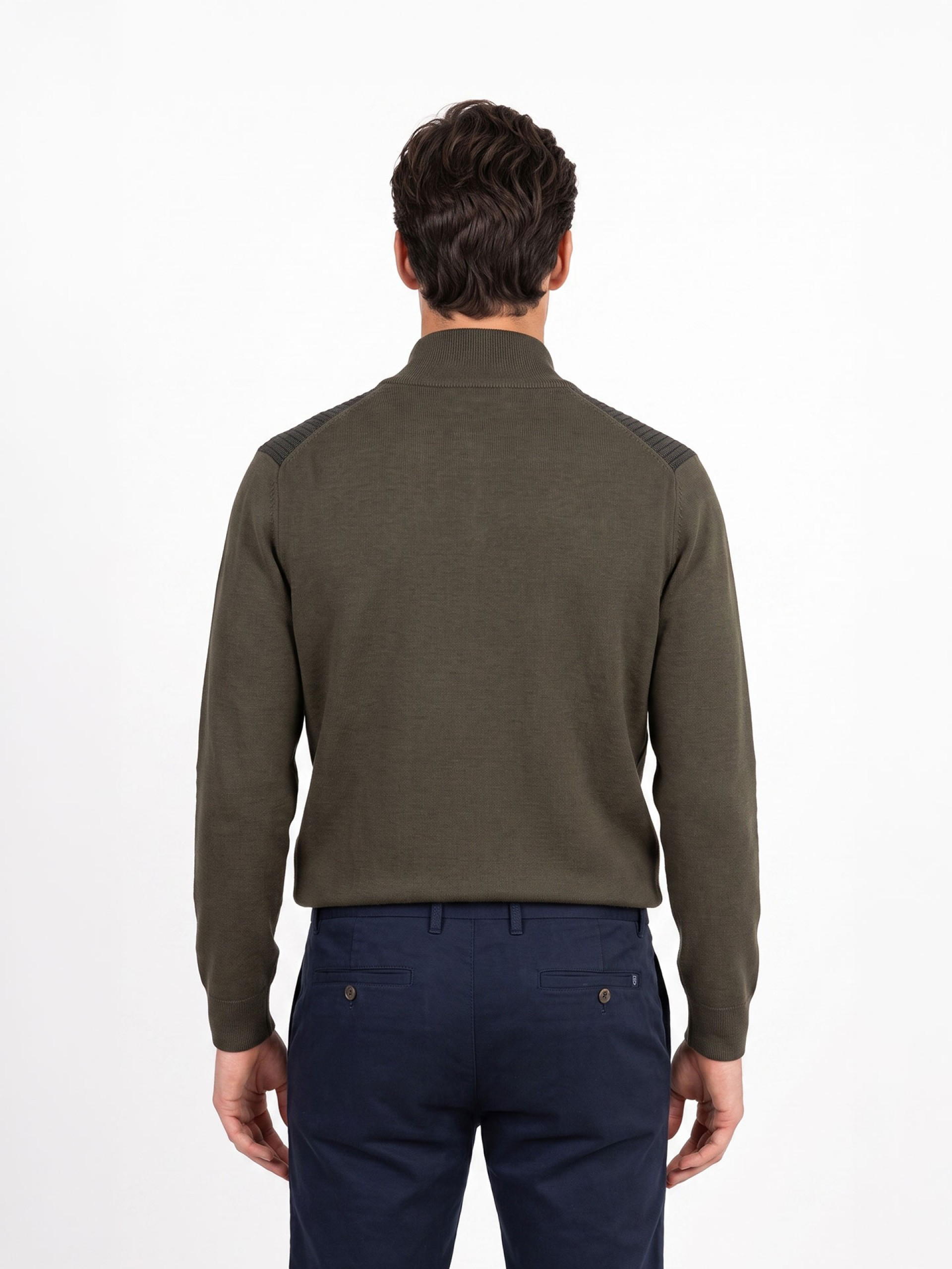 Camisola de malha com meio fecho