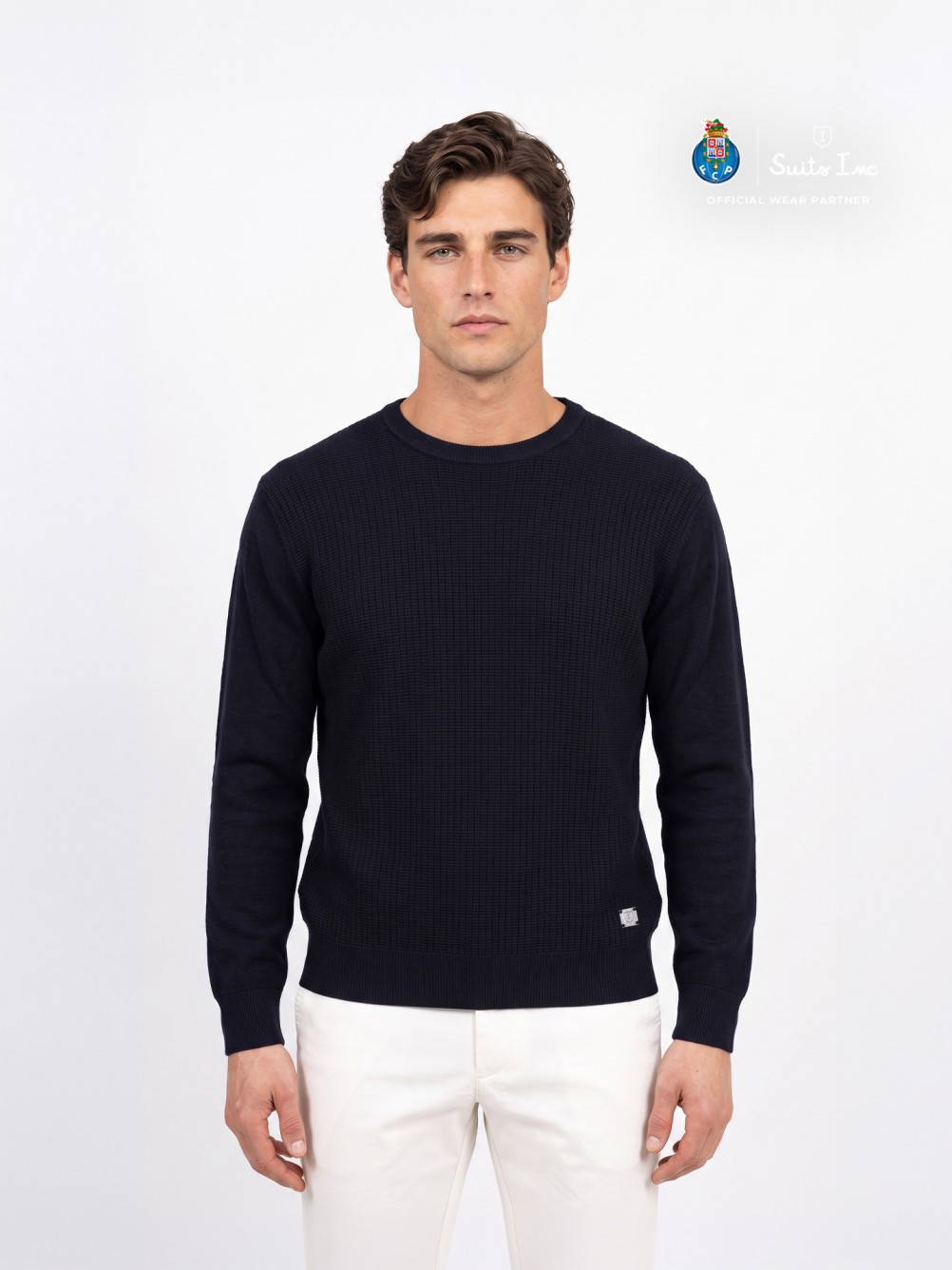 Camisola de malha gola redonda