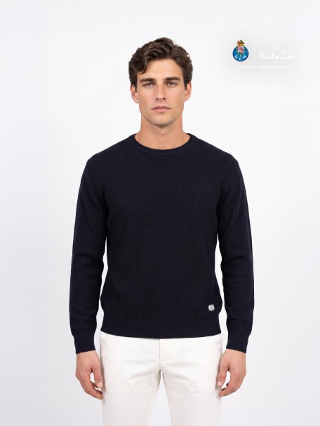 Camisola de malha gola redonda