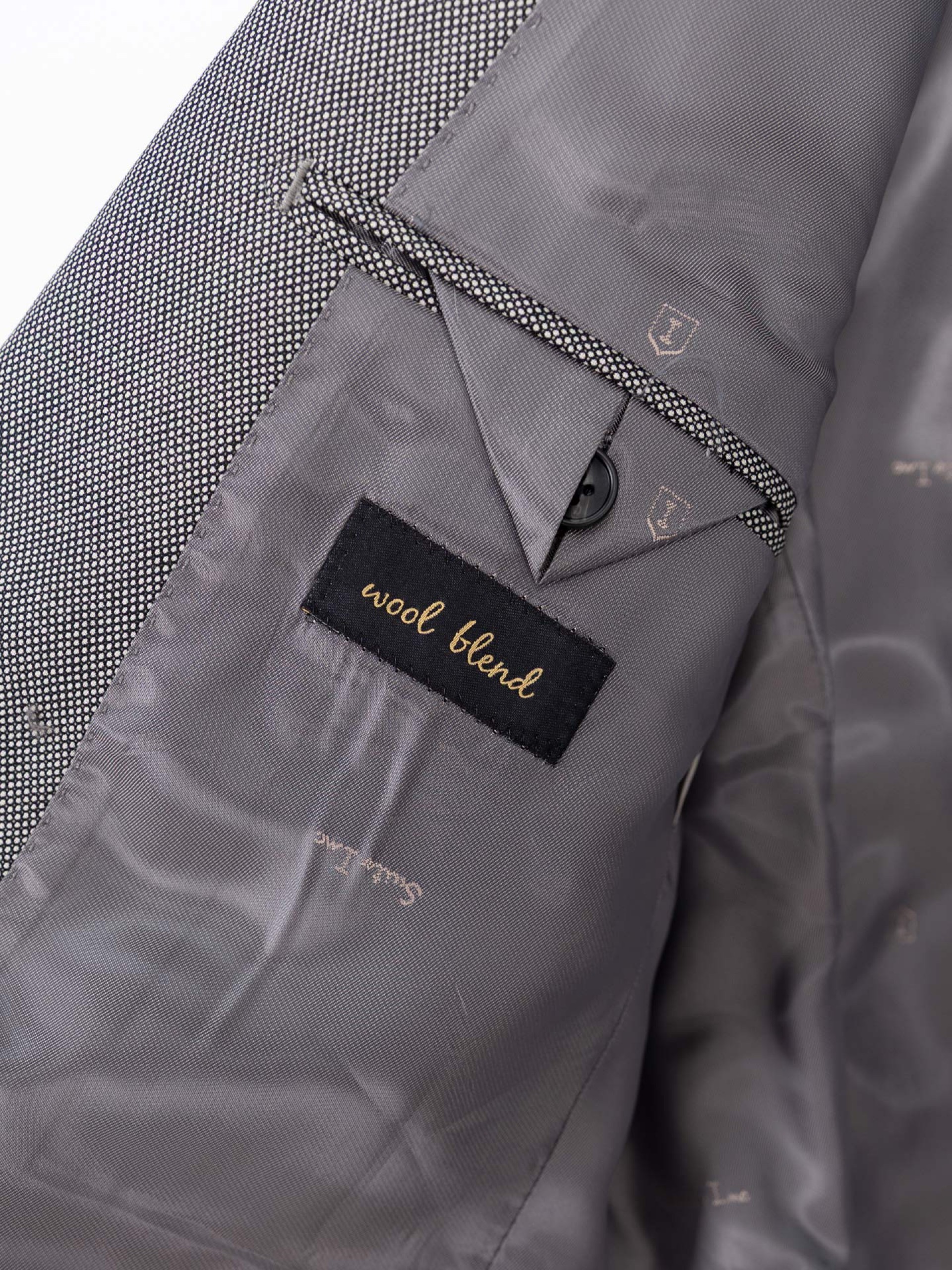 Regular Fit Micro Pattern Suit with Wool