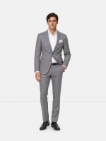 Regular Fit Micro Pattern Suit with Wool