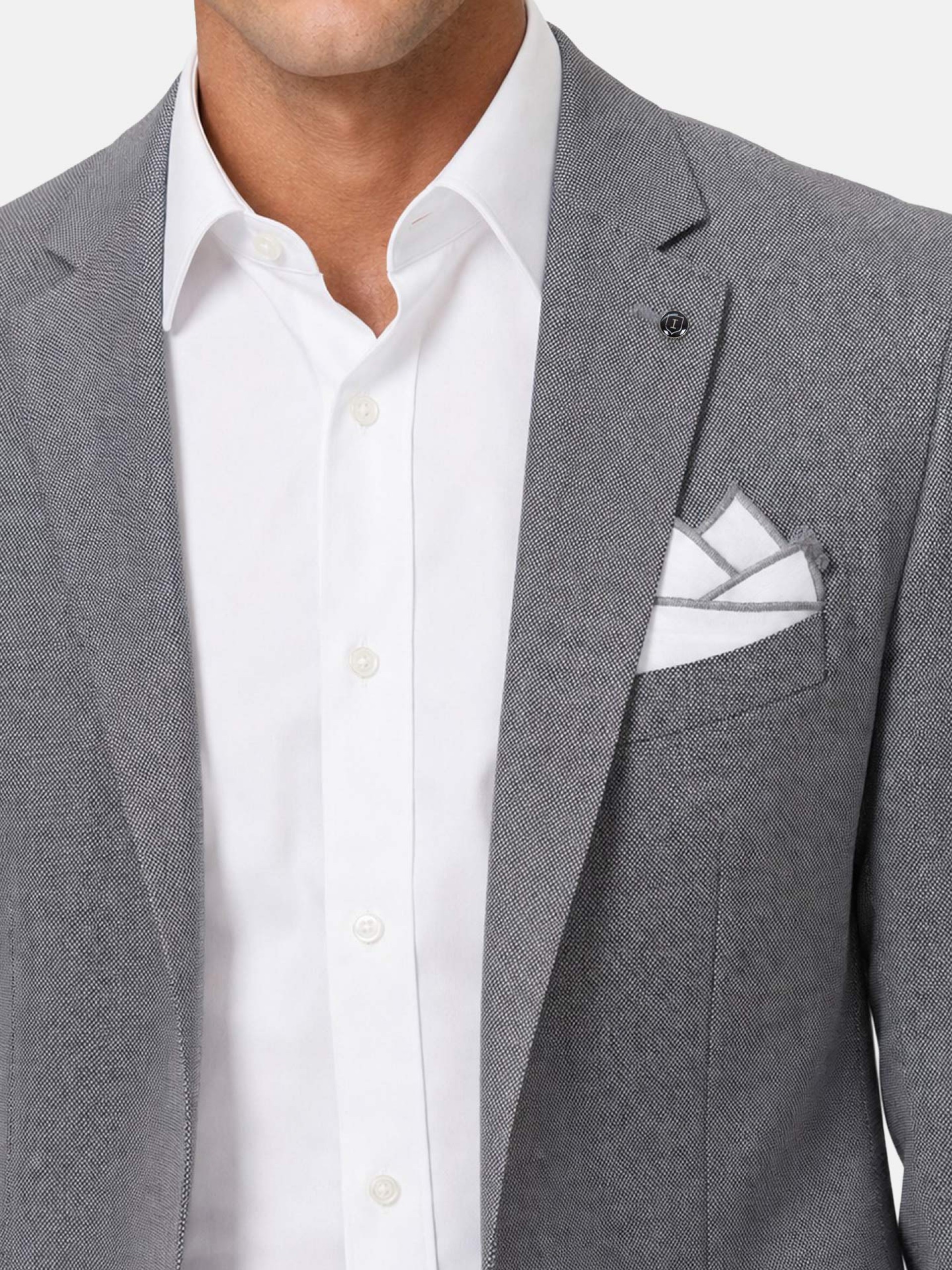Regular Fit Micro Pattern Suit with Wool