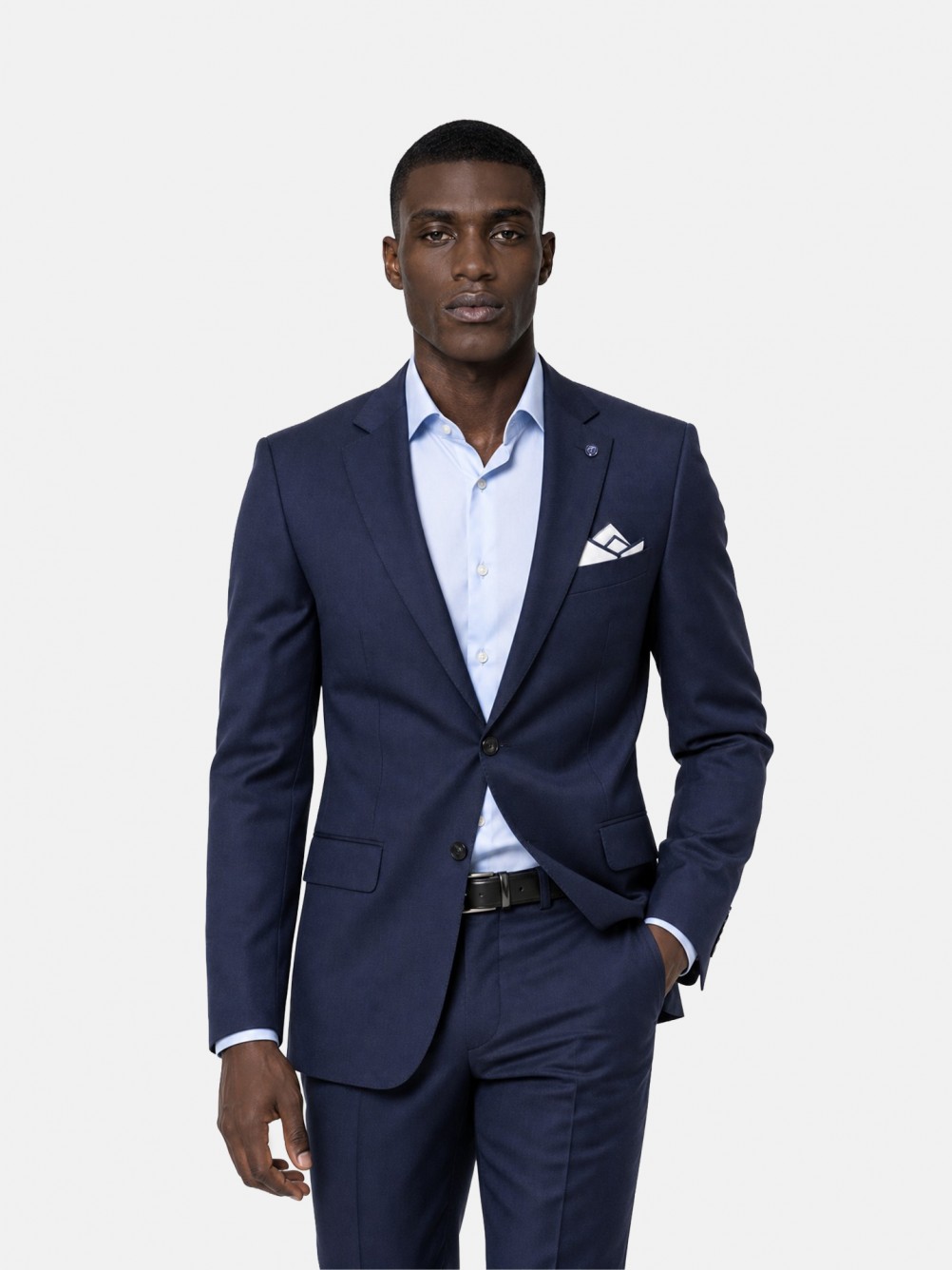 Regular Fit Micro Pattern Suit with Wool