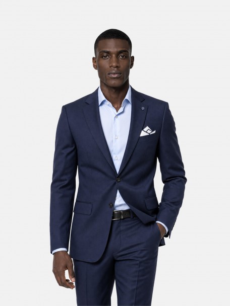 Fato de micro padrão regular fit com lã Fato de micro padrão regular fit com lã