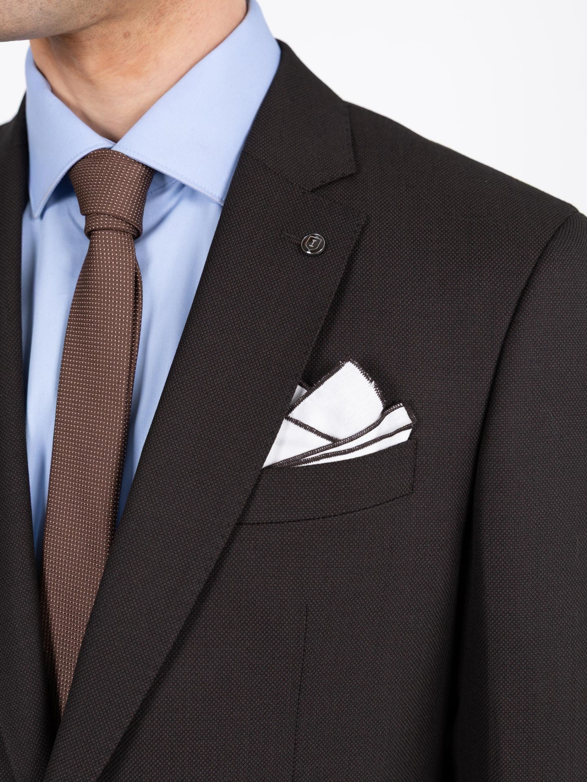 Regular Fit Micro Pattern Suit with Wool