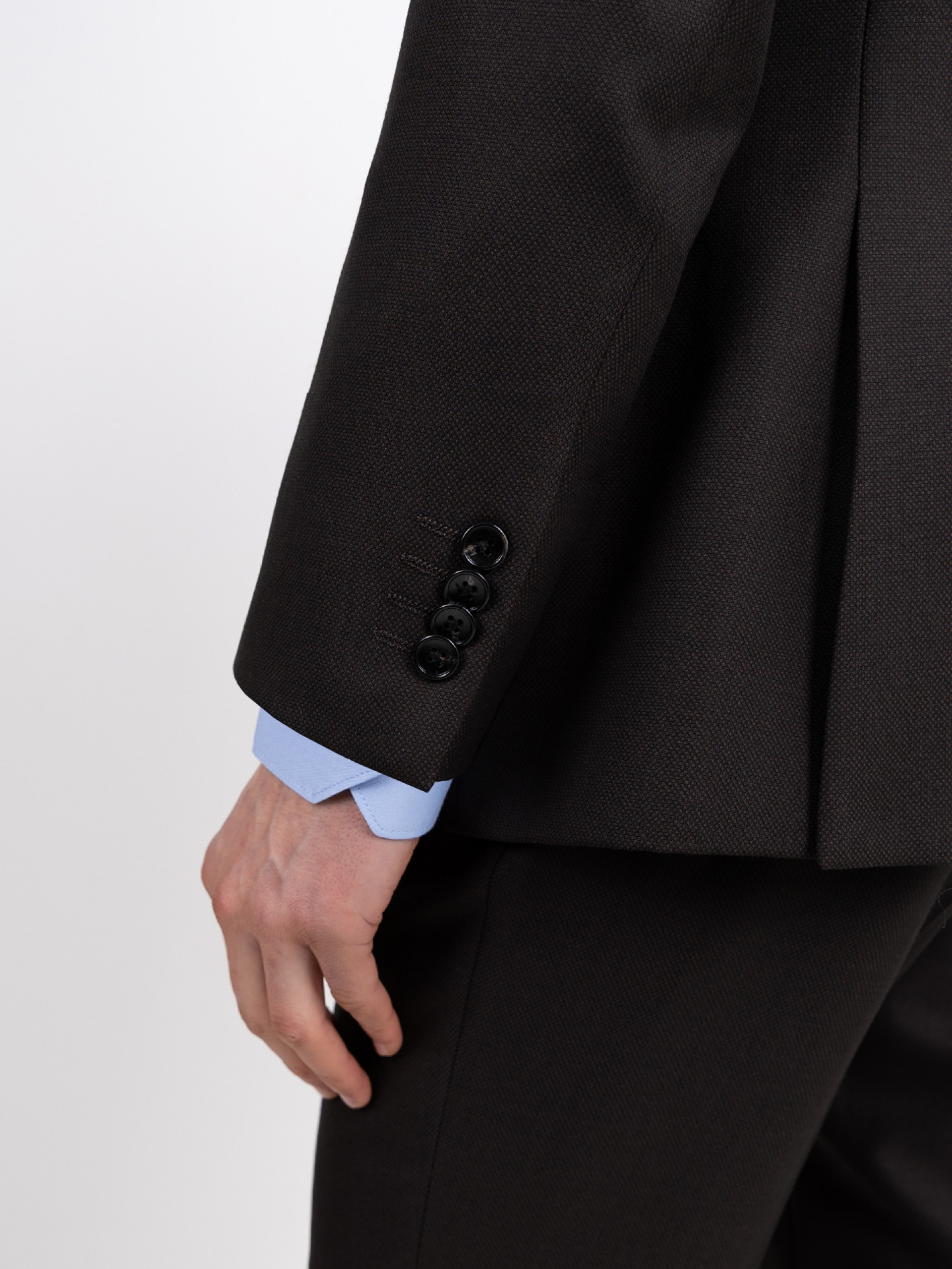 Regular Fit Micro Pattern Suit with Wool